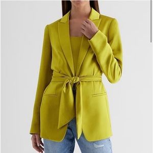 Express Satin Tie Waist Blazer